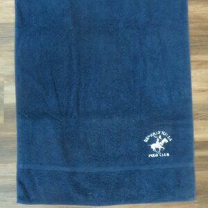 Vintage Beverly Hills Polo Club Bath Towel - Dark Blue - Early 90's - LG - 44x25